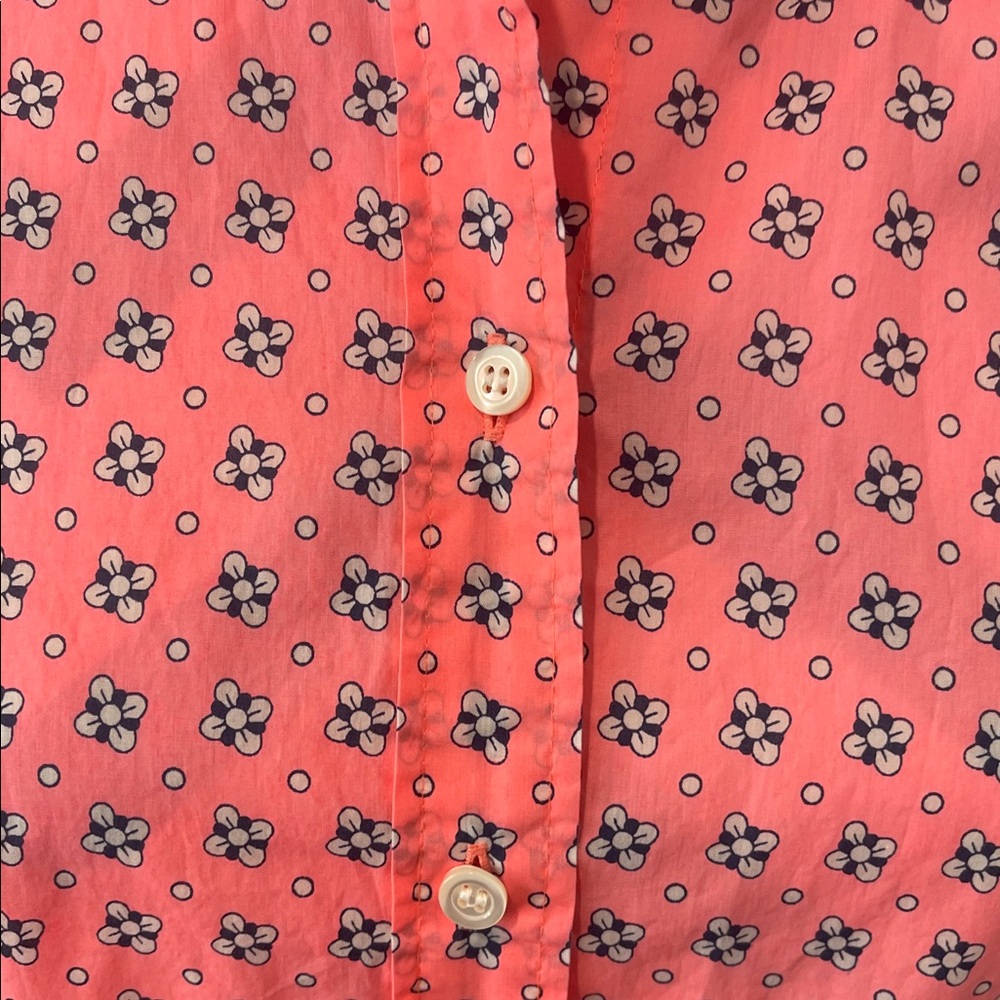 J.Crew Pink Coral Perfect Cottagecore Button-Down Shirt Size 4 - Picture 3 of 8